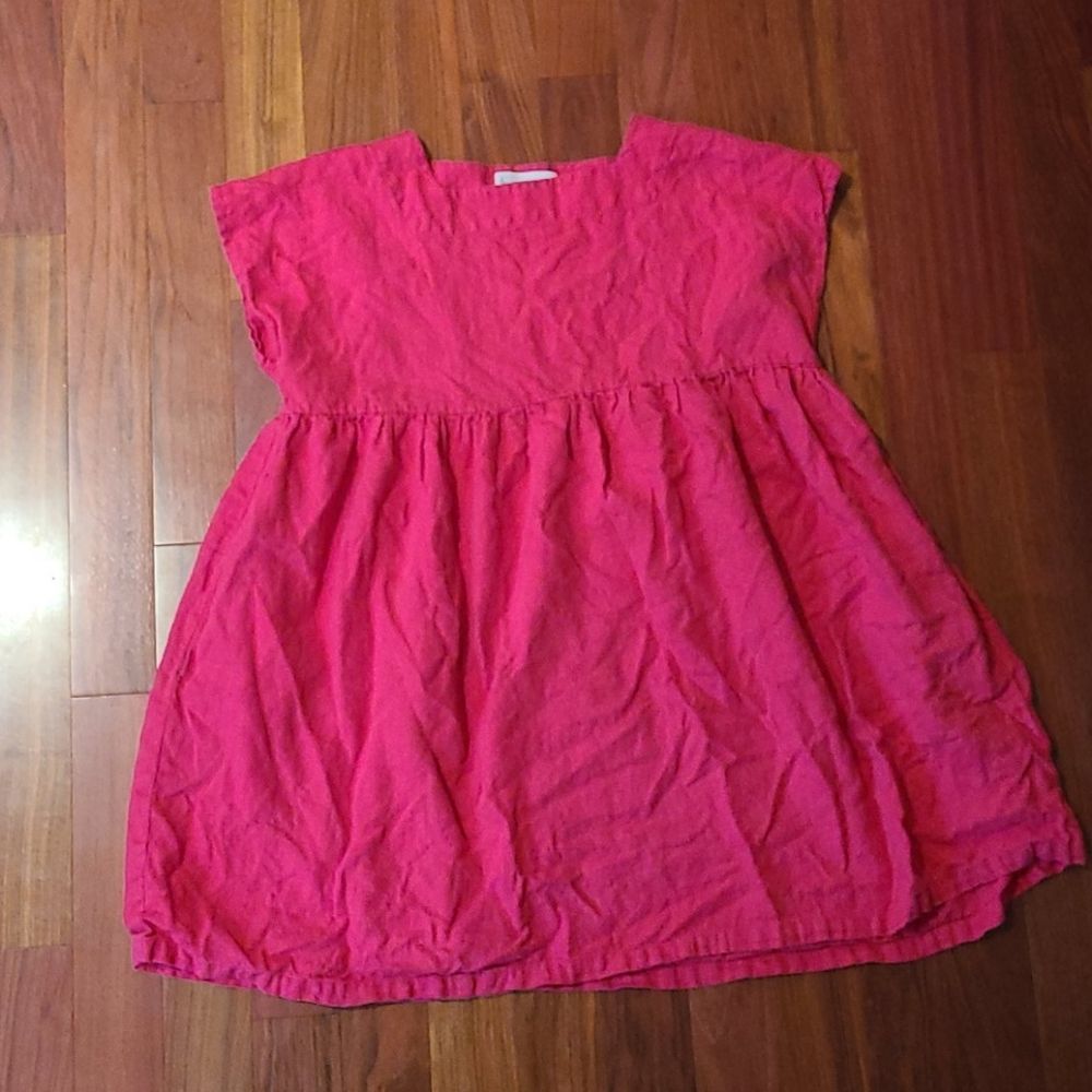 Hot pink linen smock dress - Love and Confuse